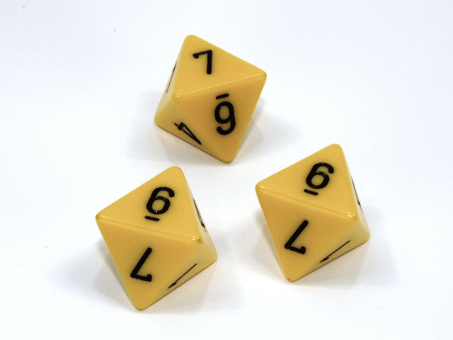 Chessex D8 Dice Opaque Polyhedral Yellow/black d8