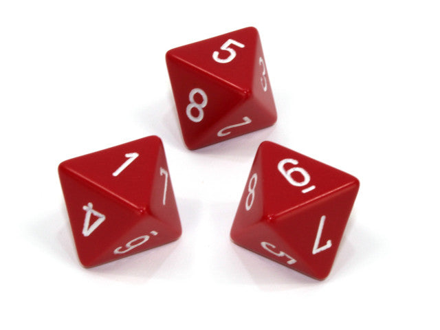 Chessex D8 Dice Opaque Polyhedral Red/white d8
