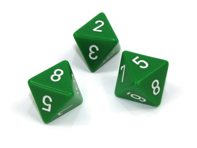 Chessex D8 Dice Opaque Polyhedral Green/white d8