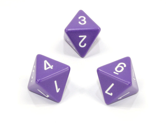 Chessex D8 Dice Opaque Polyhedral Purple/white d8