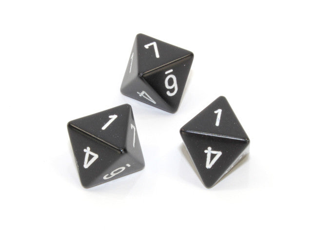 Chessex D8 Dice Opaque Polyhedral Black/white d8