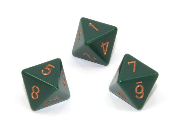 Chessex D8 Dice Opaque Polyhedral Dusty Green/copper d8