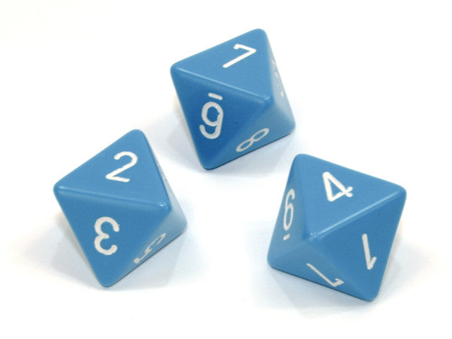 Chessex D8 Dice Opaque Polyhedral Light Blue/white d8