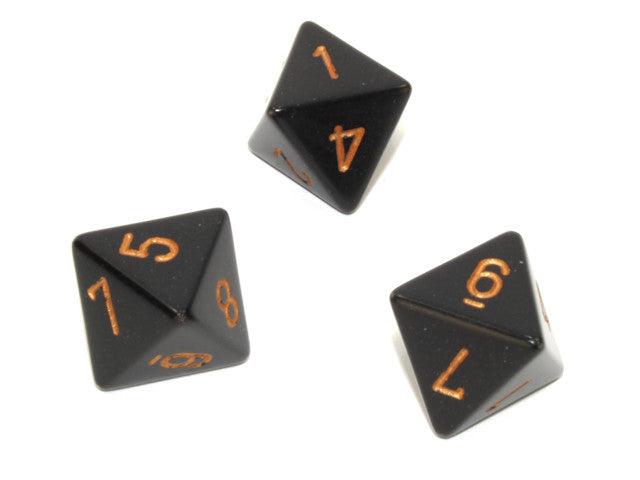 Chessex D8 Dice Opaque Polyhedral Black/gold d8