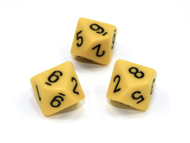 Chessex D10 Dice Opaque Polyhedral Yellow/black d10