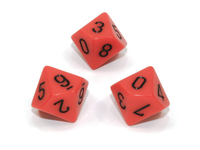 Chessex D10 Dice Opaque Polyhedral Orange/black d10