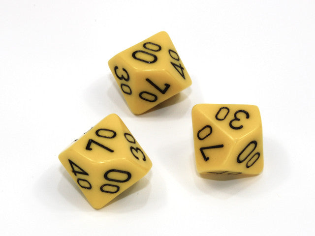 Chessex Tens 10 Dice Opaque Polyhedral Yellow/black Tens 10