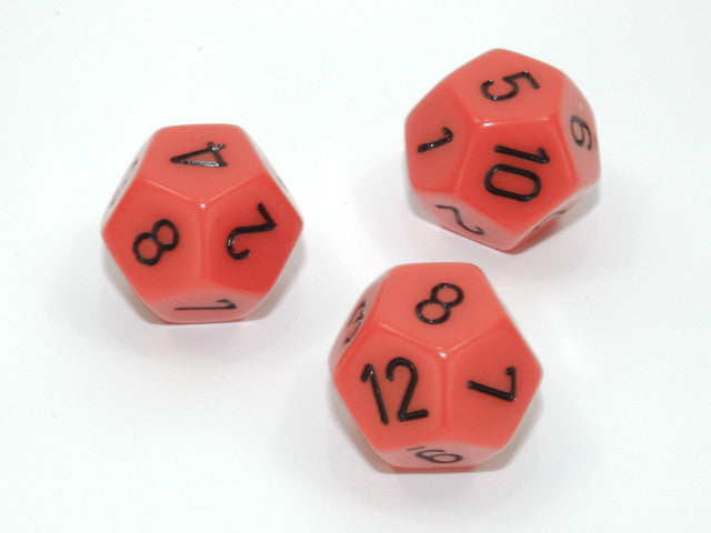 Chessex D12 Dice Opaque Polyhedral Orange/black d12