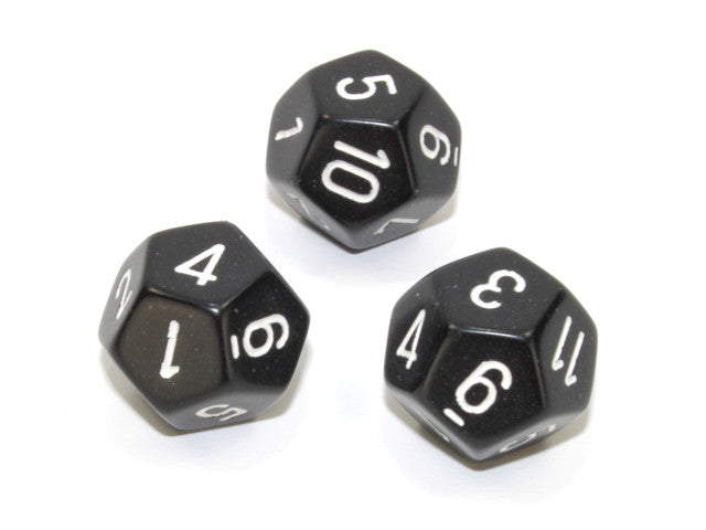 Chessex D12 Dice Opaque Polyhedral Black/white d12