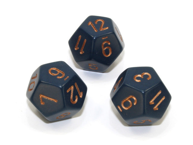 Chessex D12 Dice Opaque Polyhedral Dusty Blue/copper d12