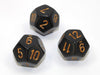 Chessex D12 Dice Opaque Polyhedral Black/gold d12