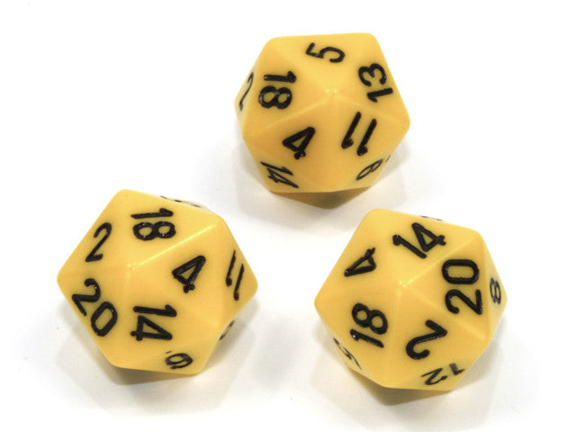 Chessex D20 Dice Opaque Polyhedral Yellow/black d20