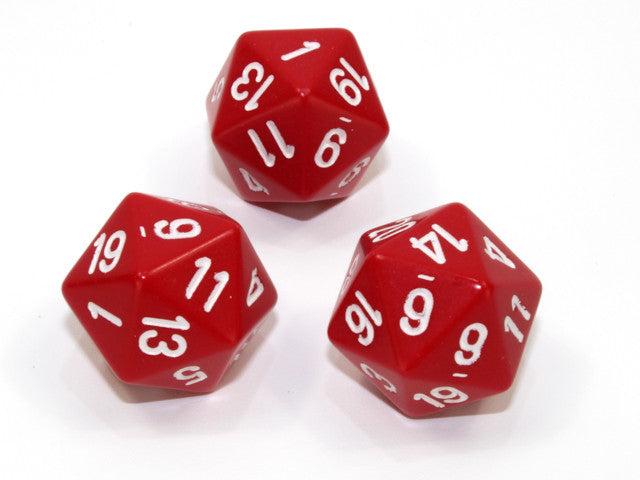 Chessex D20 Dice Opaque Polyhedral Red/white d20