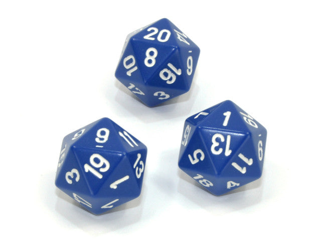 Chessex D20 Dice Opaque Polyhedral Blue/white d20
