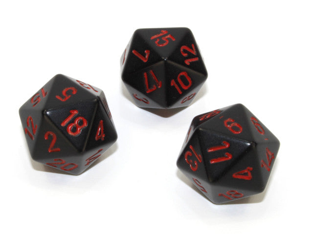 Chessex D20 Dice Opaque Polyhedral Black/red d20