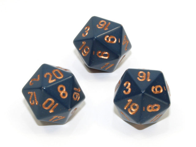 Chessex D20 Dice Opaque Polyhedral Dusty Blue/copper d20