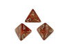 Chessex D4 Dice Glitter Polyhedral Gold/silver d4