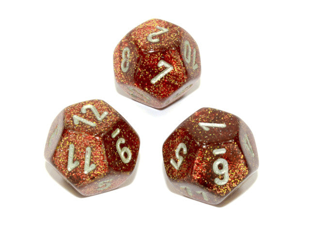 Chessex D12 Dice Glitter Polyhedral Gold/silver d12