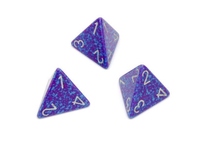Chessex D4 Dice Speckled Polyhedral Silver Tetra d4