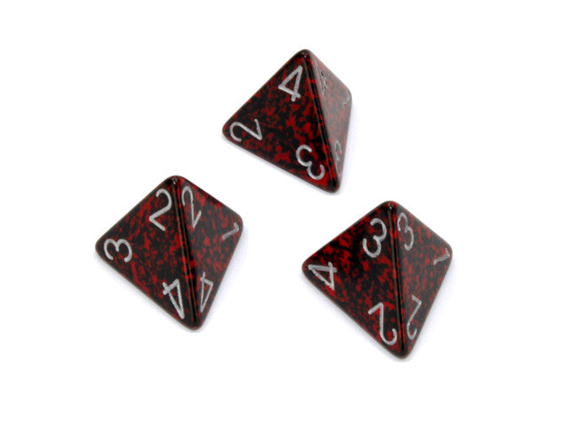 Chessex D4 Dice Speckled Polyhedral Silver Volcano d4