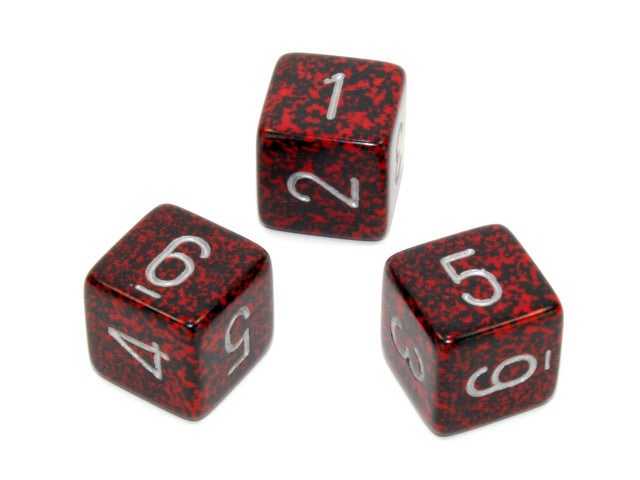 Chessex D6 Dice Speckled Polyhedral Silver Volcano d6