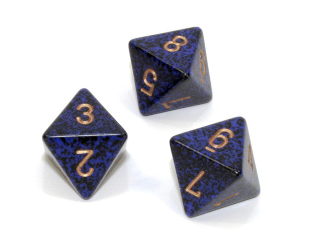 Chessex D8 Dice Speckled Polyhedral Golden Cobalt d8