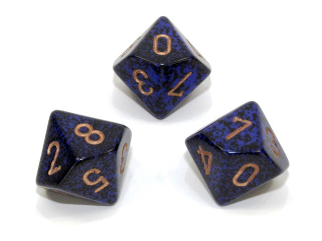 Chessex D10 Dice Speckled Polyhedral Golden Cobalt d10