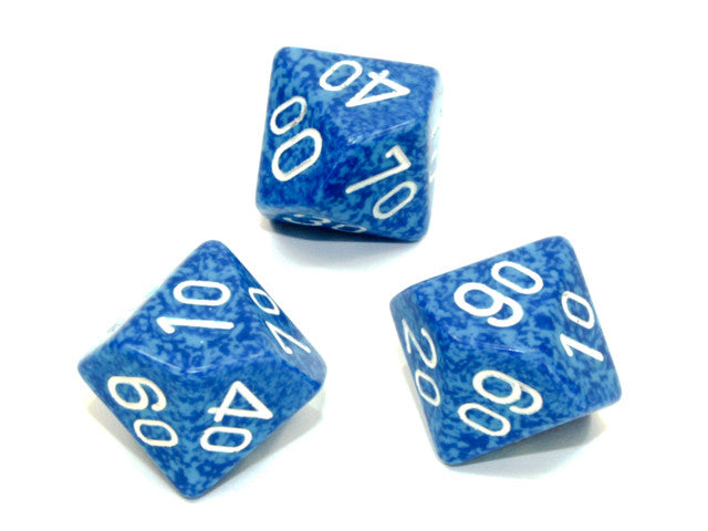 Chessex Tens 10 Dice Speckled Polyhedral Water Tens 10