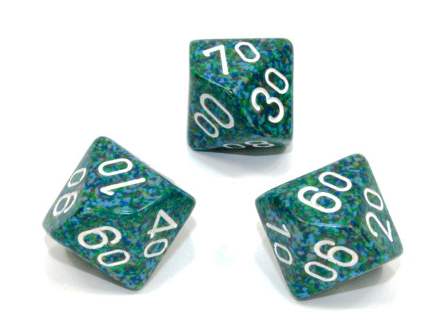 Chessex Tens 10 Dice Speckled Polyhedral Sea Tens 10