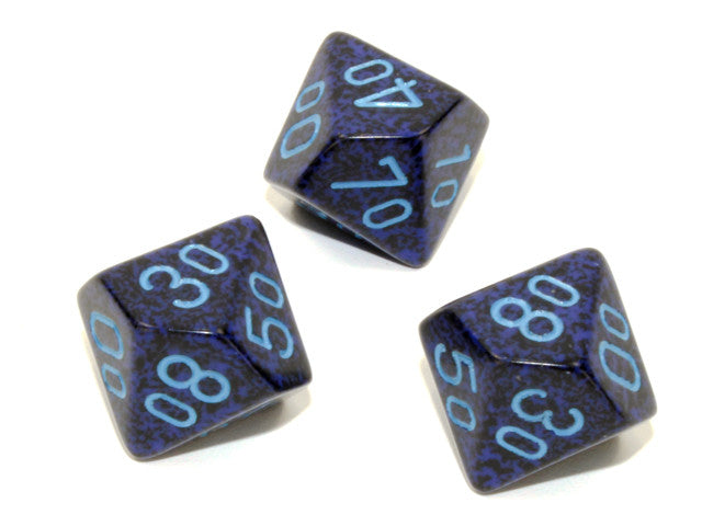 Chessex Tens 10 Dice Speckled Polyhedral Cobalt Tens 10