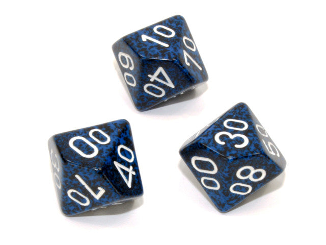 Chessex Tens 10 Dice Speckled Polyhedral Stealth Tens 10