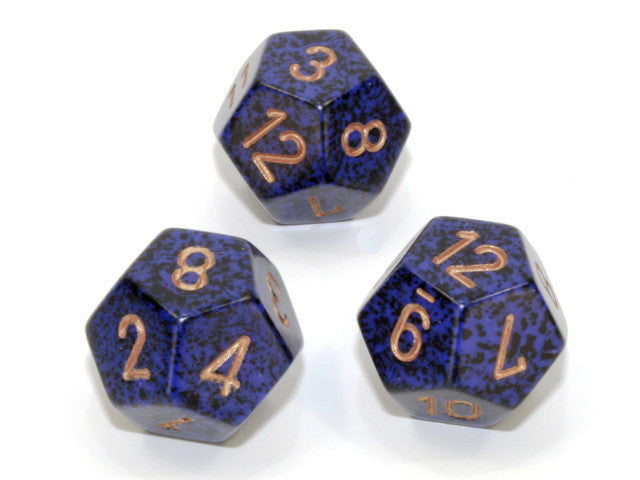 Chessex D12 Dice Speckled Polyhedral Golden Cobalt d12