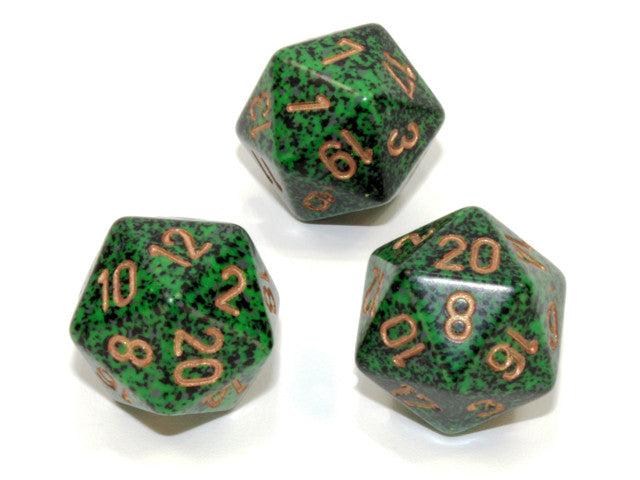 Chessex D20 Dice Speckled Polyhedral Golden Recon d20