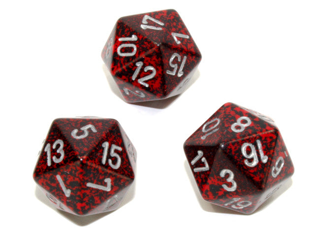 Chessex D20 Dice Speckled Polyhedral Silver Volcano d20