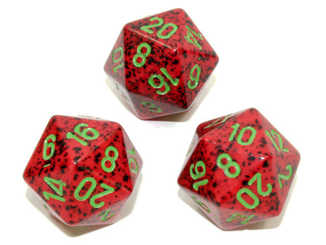 Chessex D20 Dice Speckled Polyhedral Strawberry d20