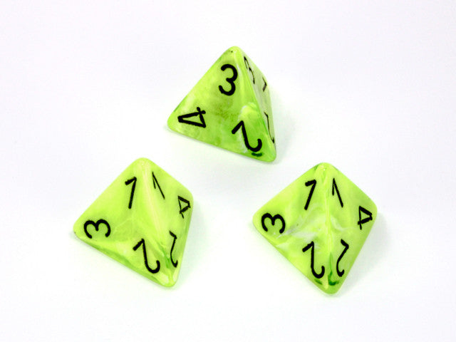 Chessex D4 Dice Vortex Polyhedral Bright Green/black d4