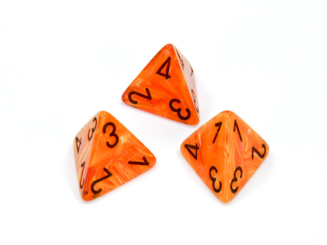 Chessex D4 Dice Vortex Polyhedral Orange/black d4