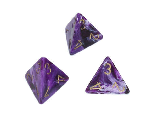 Chessex D4 Dice Vortex Polyhedral Purple/gold d4