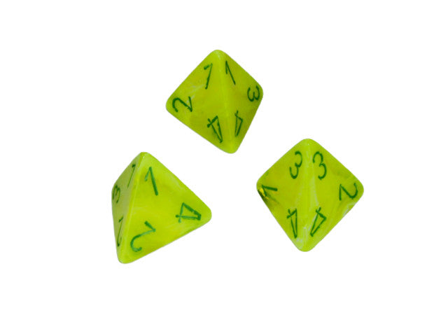 Chessex D4 Dice Vortex Polyhedral Electric Yellow/green d4