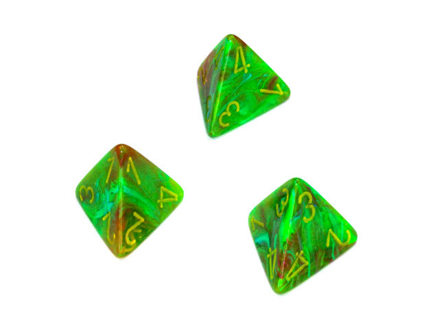 Chessex D4 Dice Vortex Polyhedral Slime/yellow d4