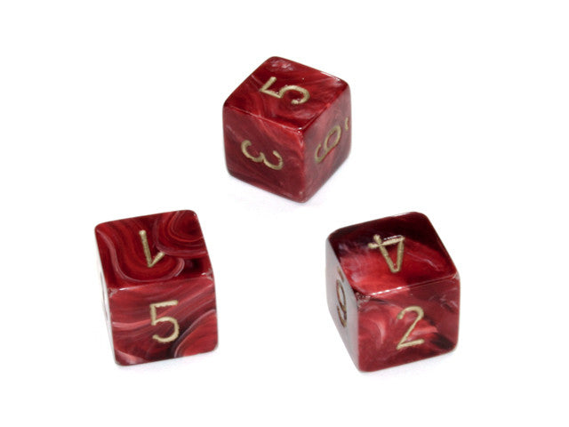 Chessex D6 Dice Vortex Polyhedral Burgundy/gold d6
