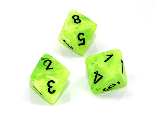 Chessex D8 Dice Vortex Polyhedral Bright Green/black d8