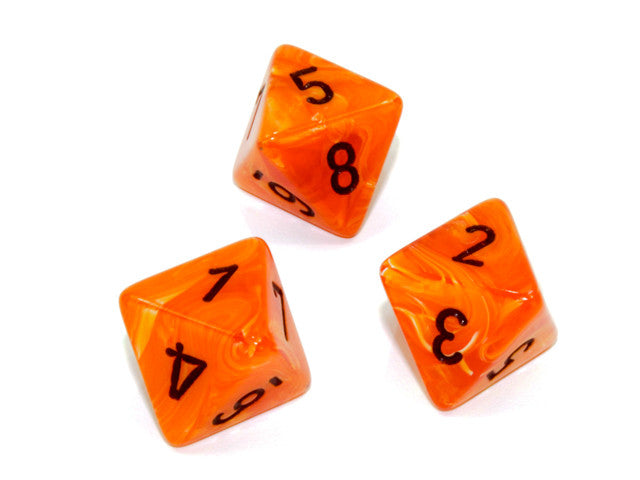 Chessex D8 Dice Vortex Polyhedral Orange/black d8
