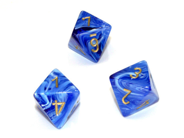 Chessex D8 Dice Vortex Polyhedral Blue/gold d8