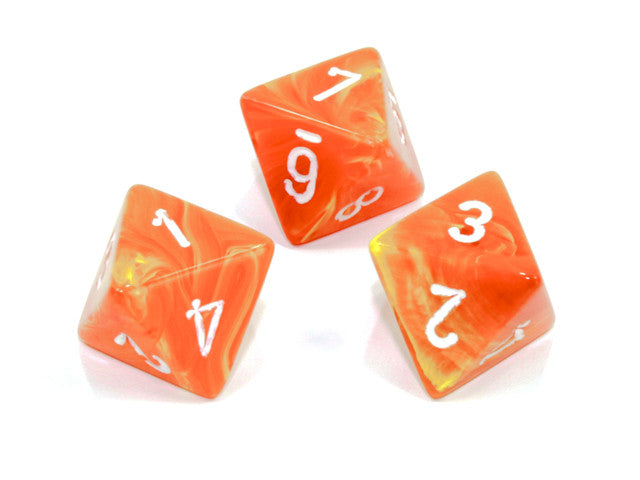Chessex D8 Dice Vortex Polyhedral Solar/white d8