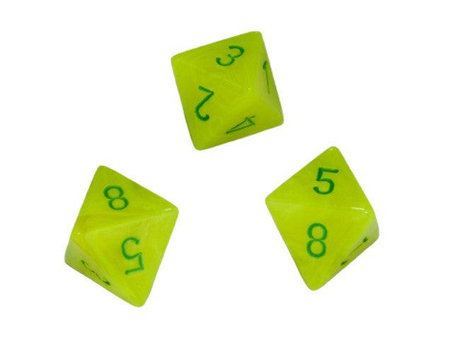 Chessex D8 Dice Vortex Polyhedral Electric Yellow/green d8