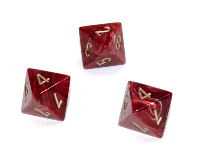 Chessex D8 Dice Vortex Polyhedral Burgundy/gold d8