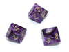 Chessex D10 Dice Vortex Polyhedral Purple/gold d10