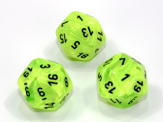 Chessex D20 Dice Vortex Polyhedral Bright Green/black d20