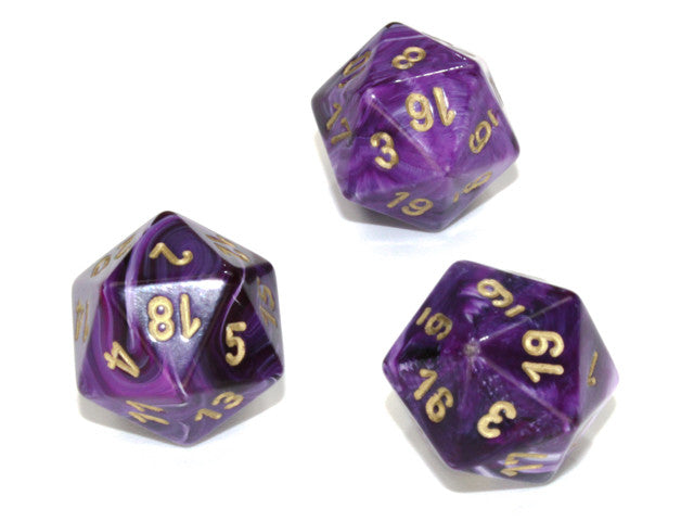 Chessex D20 Dice Vortex Polyhedral Purple/gold d20